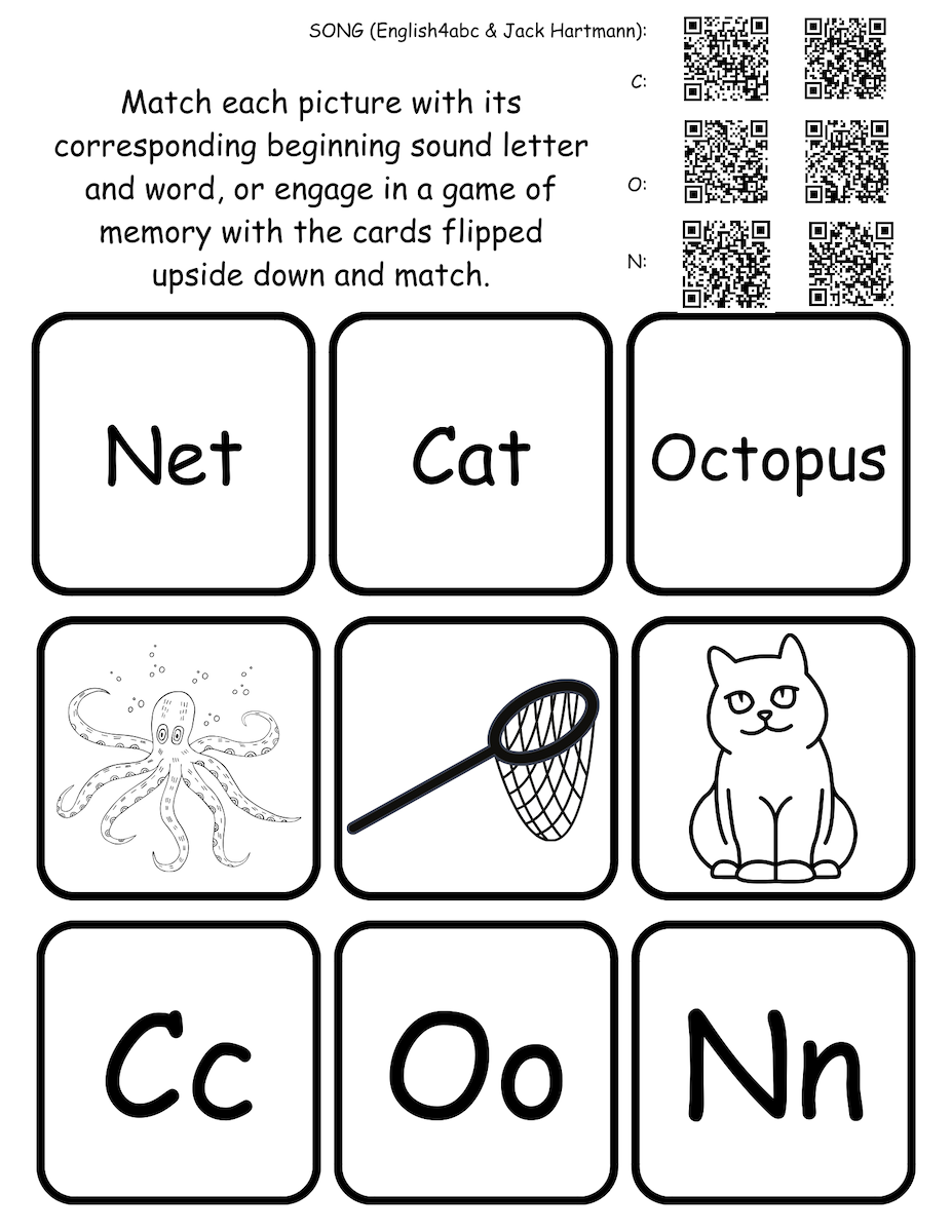 Beginning Sounds Games and Activities Set to Learn Letter Sounds and Names (First)