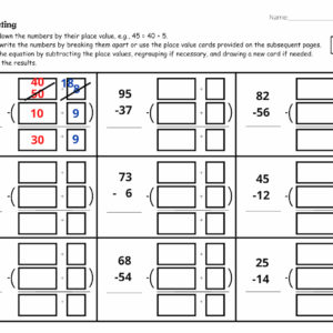 Double Digit Subtraction Math Investigations