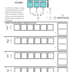 Improper Fractions and Mixed Numbers Packet